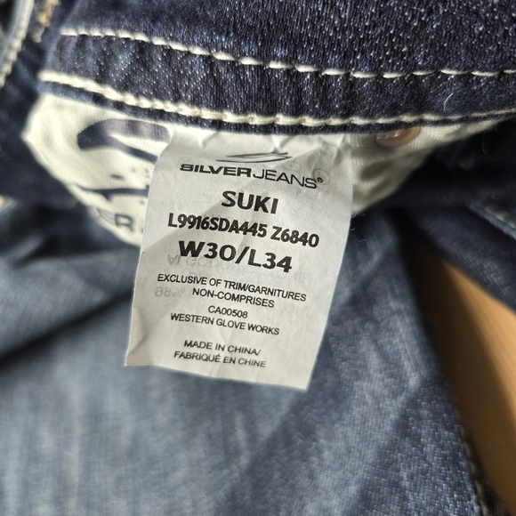 Silver Jeans Suki Mid Rise Bootcut Denim Jeans Womens 30X34 NWT - Picture 12 of 15